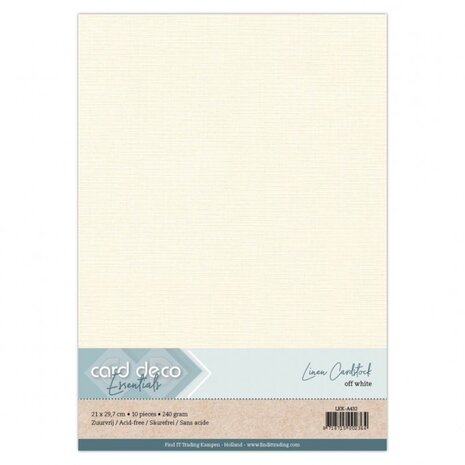 Card Deco Linen Cardstock Off White 10 Vel A4 (LKK-A432)