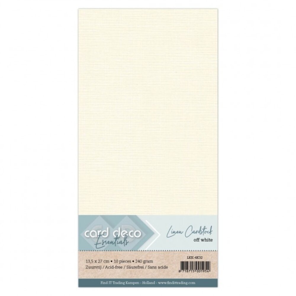 Card Deco Linen Cardstock Off White 10 Vel Vierkant (LKK-4K32) Card Deco Linen Cardstock Off White 10 Vel Vierkant (LKK-4K32)