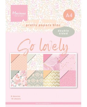 Marianne Design So Lovely A4 Pretty Papers Bloc (PK9187)