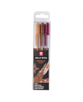 SAKURA Gelly Roll Gelpen Set Metallic Shiny Nature (POXPGBMET3D)