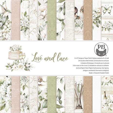 P13 Love and Lace 6x6 Inch Paper Pad (P13-LAL-09)