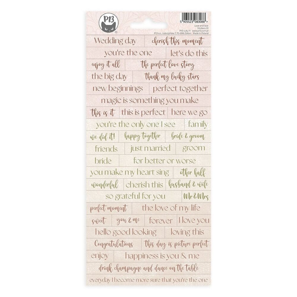 P13 Love and Lace Stickers 01 (P13-LAL-11) P13 Love and Lace Stickers 01 (P13-LAL-11)