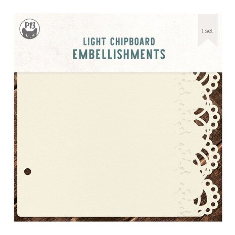 P13 Love and Lace Light Chipboard Embellishments 6x6 Inch Album Base (P13-LAL-57) P13 Love and Lace Light Chipboard Embellishments 6x6 Inch Album Base (P13-LAL-57)