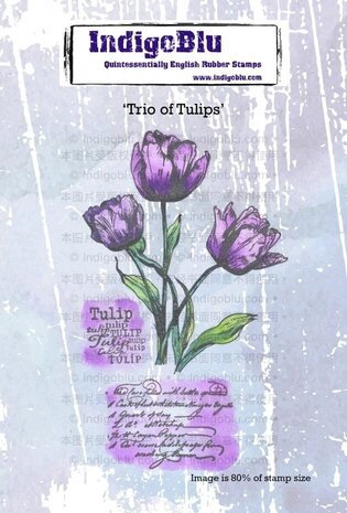IndigoBlu Trio of Tulips A6 Rubber Stamps (IND1272)