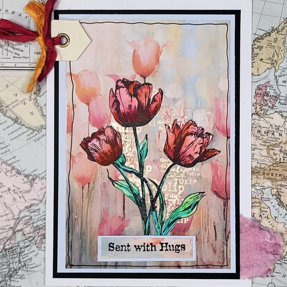 IndigoBlu Trio of Tulips A6 Rubber Stamps (IND1272)