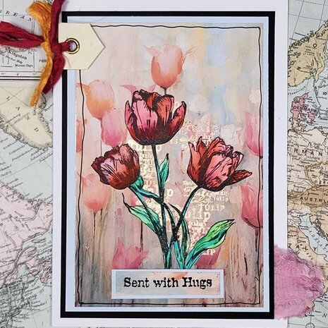 IndigoBlu Trio of Tulips A6 Rubber Stamps (IND1272)
