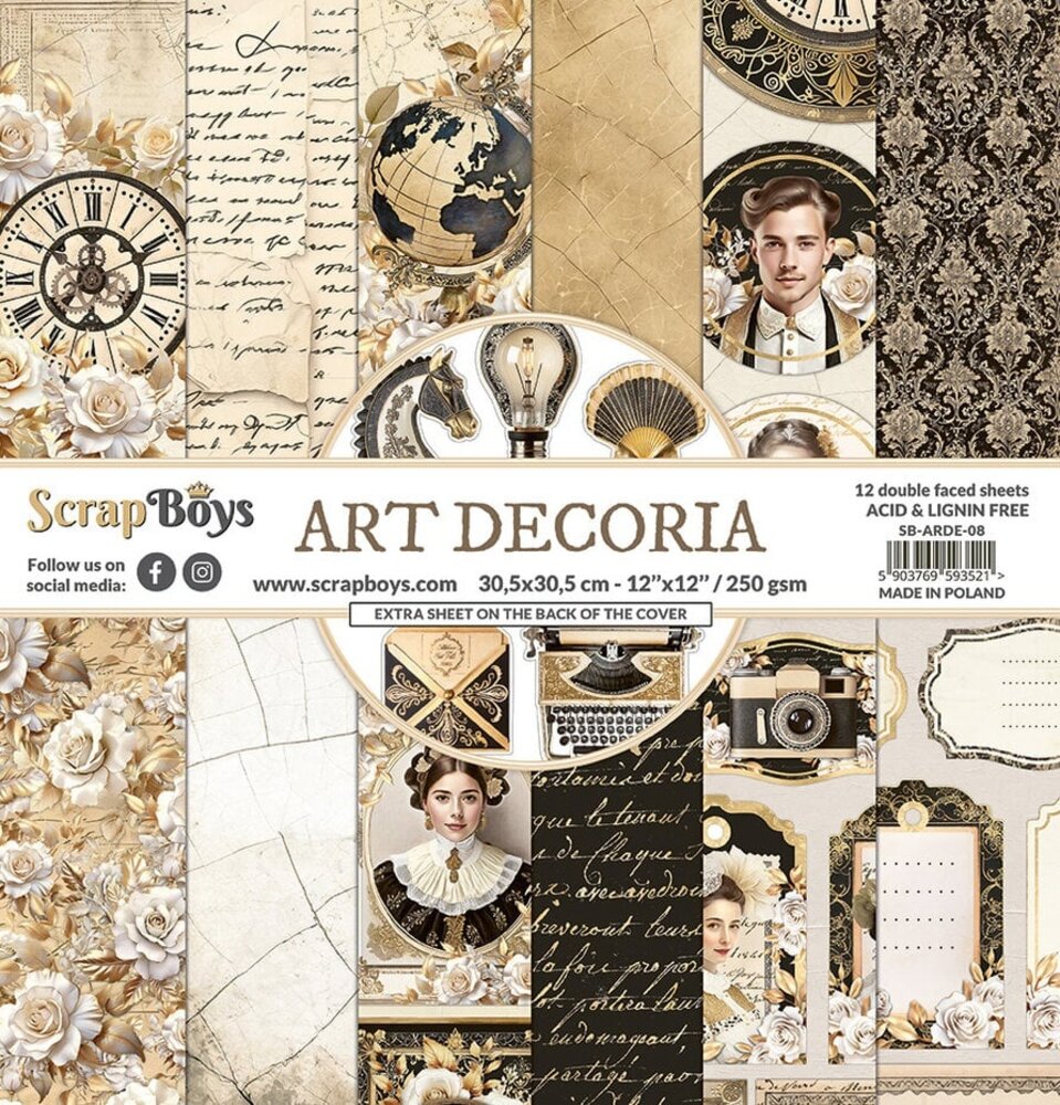ScrapBoys Art Decoria 12x12 Inch Paper Pad (SB-ARDE-08)