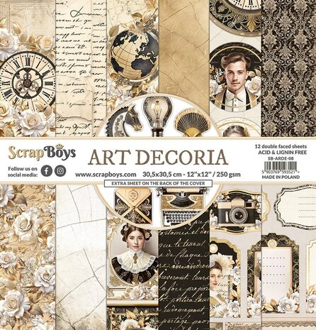 ScrapBoys Art Decoria 12x12 Inch Paper Pad (SB-ARDE-08)