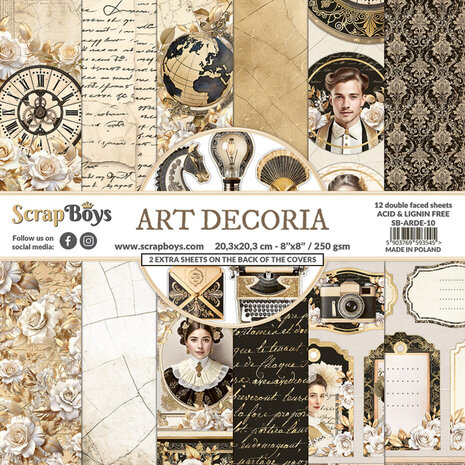 ScrapBoys Art Decoria 8x8 Inch Paper Pad (SB-ARDE-10) ScrapBoys Art Decoria 8x8 Inch Paper Pad (SB-ARDE-10)