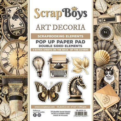 ScrapBoys Art Decoria 6x6 Inch Pop Up Paper Pad (SB-ARDE-11) ScrapBoys Art Decoria 6x6 Inch Pop Up Paper Pad (SB-ARDE-11)