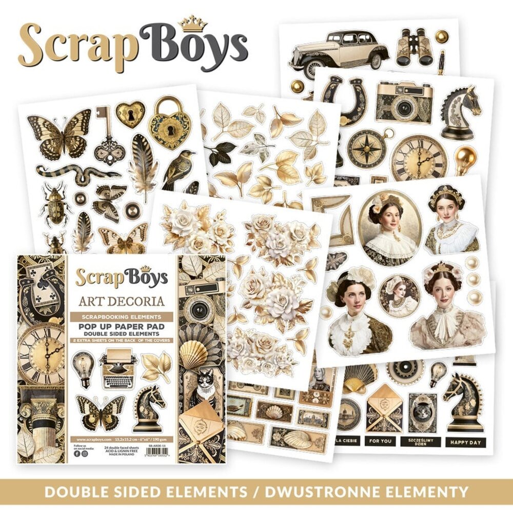 ScrapBoys Art Decoria 6x6 Inch Pop Up Paper Pad (SB-ARDE-11) ScrapBoys Art Decoria 6x6 Inch Pop Up Paper Pad (SB-ARDE-11)