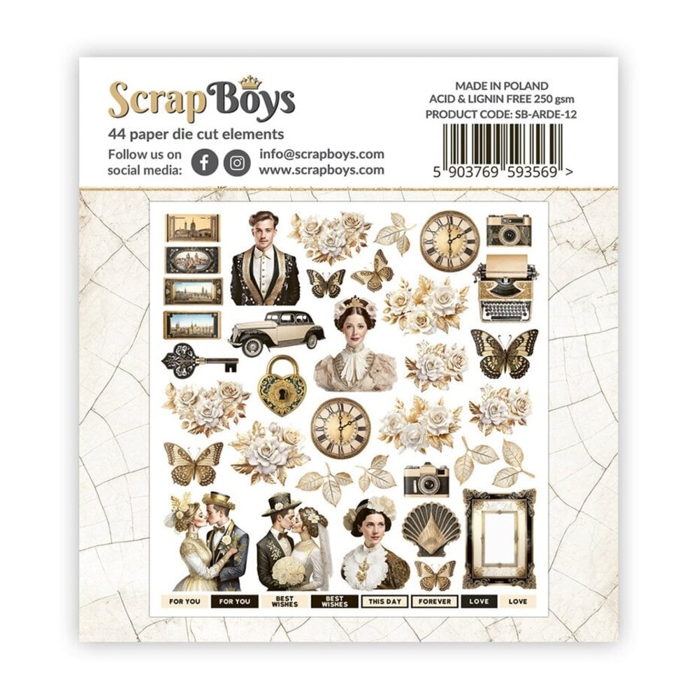 ScrapBoys Art Decoria Double Sided Die Cut Elements (SB-ARDE-12) ScrapBoys Art Decoria Double Sided Die Cut Elements (SB-ARDE-12)