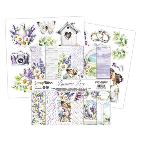 ScrapBoys Lavender Love 6x6 Inch Paper Pad (SB-LALO-09) ScrapBoys Lavender Love 6x6 Inch Paper Pad (SB-LALO-09)
