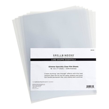 Spellbinders Glimmer Specialty Clear Film Sheets 8.5x11 Inch (SCS-154)