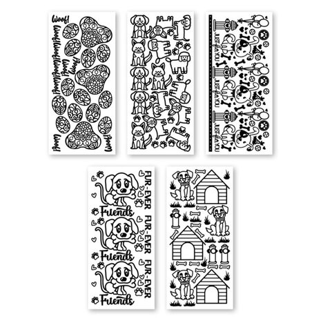 Krazy Kreations Outline Sticker Bundle Dogs (6.2314)