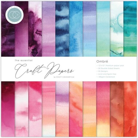 Craft Consortium Essential Craft Papers 12x12 Inch Paper Pad Ombre (CCEPAD030) Craft Consortium Essential Craft Papers 12x12 Inch Paper Pad Ombre (CCEPAD030)