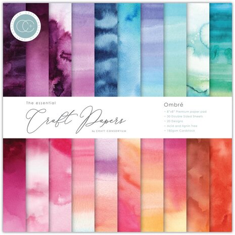 Craft Consortium Essential Craft Papers 8x8 Inch Paper Pad Ombre (CCEPAD030E) Craft Consortium Essential Craft Papers 8x8 Inch Paper Pad Ombre (CCEPAD030E)