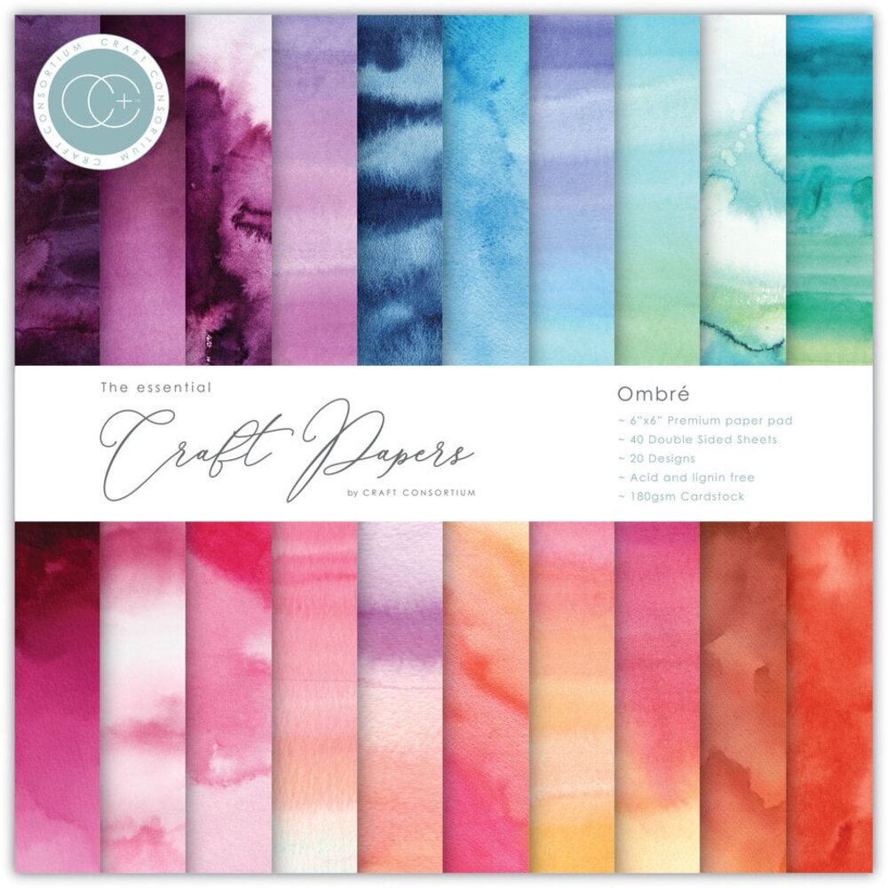 Craft Consortium Essential Craft Papers 6x6 Inch Paper Pad Ombre (CCEPAD030B) Craft Consortium Essential Craft Papers 6x6 Inch Paper Pad Ombre (CCEPAD030B)