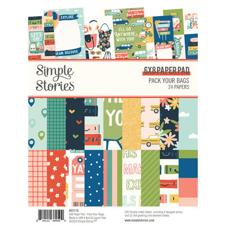 Simple Stories Pack Your Bags 6x8 Inch Paper Pad (22115)