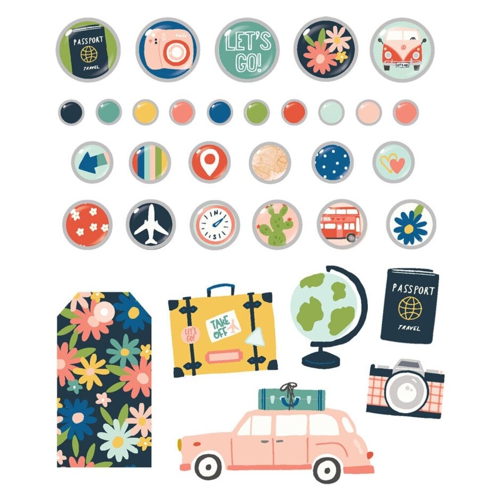 Simple Stories Pack Your Bags Decorative Brads (22125) Simple Stories Pack Your Bags Decorative Brads (22125)