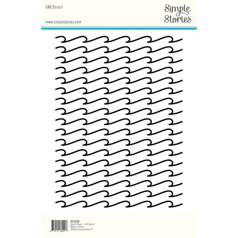 Simple Stories Just Beachy Stencil Beach Waves (22330)