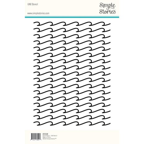Simple Stories Just Beachy Stencil Beach Waves (22330)