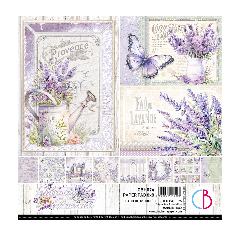 Ciao Bella Papercrafting Morning in Provence 8x8 Inch Paper Pad (CBH074)