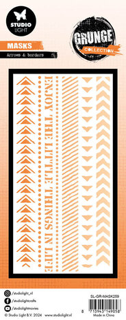 Studio Light Grunge Arrows & Borders Slimline Masking Stencil (SL-GR-MASK259) Studio Light Grunge Arrows & Borders Slimline Masking Stencil (SL-GR-MASK259)