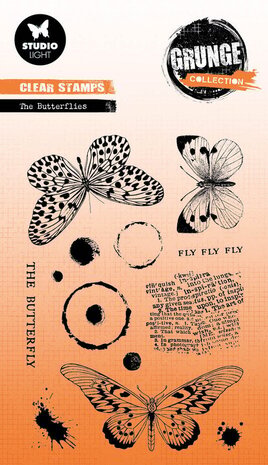 Studio Light Grunge Clear Stamps The Butterflies (SL-GR-STAMP605) Studio Light Grunge Clear Stamps The Butterflies (SL-GR-STAMP605)