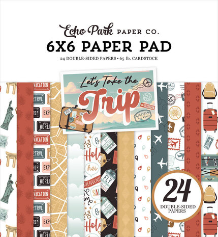 Echo Park Let's Take The Trip 6x6 Inch Paper Pad (LTT364023) Echo Park Let's Take The Trip 6x6 Inch Paper Pad (LTT364023)