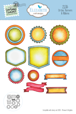 Elizabeth Craft Designs This Lovely Life Dies Circles, Banners & Ribbons (2138)