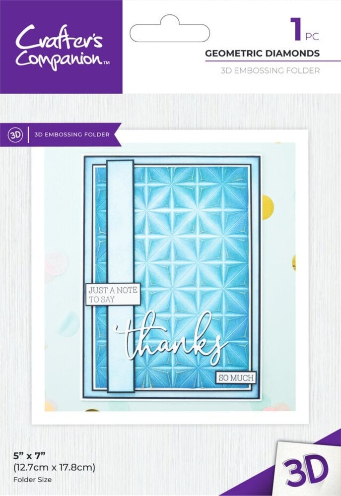 Crafter's Companion Geometric Diamonds 3D Embossing Folder (CC-EF5-3D-GEDI) Crafter's Companion Geometric Diamonds 3D Embossing Folder (CC-EF5-3D-GEDI)