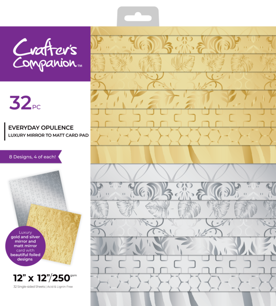 Crafter's Companion Everyday Opulence 12x12 Inch Luxury Mirror Card (CC-LMC12-EVOP)