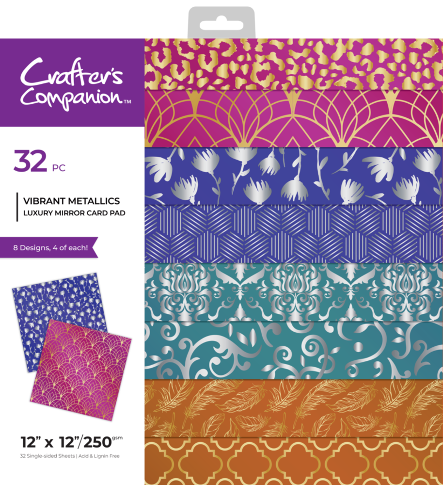 Crafter's Companion Vibrant Metallics 12x12 Inch Luxury Mirror Card (CC-LMC12-VIME) Crafter's Companion Vibrant Metallics 12x12 Inch Luxury Mirror Card (CC-LMC12-VIME)