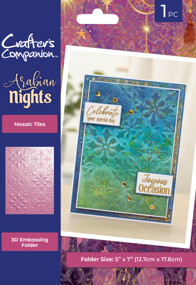 Crafter's Companion Arabian Nights 3D Embossing Folder Mosaic Tiles (AN-3D-3F5-MOTA) Crafter's Companion Arabian Nights 3D Embossing Folder Mosaic Tiles (AN-3D-3F5-MOTA)