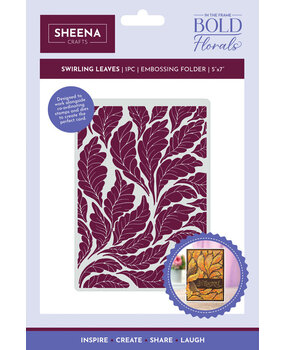 Sheena Bold Florals Embossing Folder Swirling Leaves (SD-ITF-BF-EF5-SL) Sheena Bold Florals Embossing Folder Swirling Leaves (SD-ITF-BF-EF5-SL)