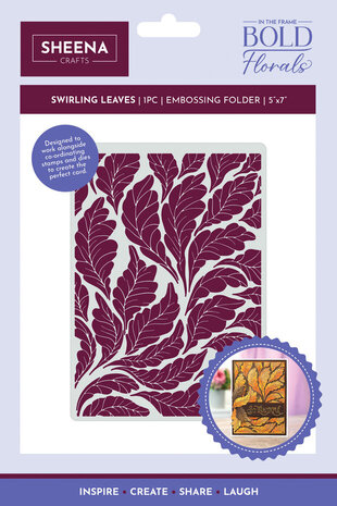 Sheena Bold Florals Embossing Folder Swirling Leaves (SD-ITF-BF-EF5-SL) Sheena Bold Florals Embossing Folder Swirling Leaves (SD-ITF-BF-EF5-SL)