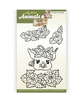 Precious Marieke All About Animals Clear Stamp Set Pig (PMCS10051)