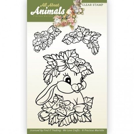 Precious Marieke All About Animals Clear Stamp Set Bunny (PMCS10052)