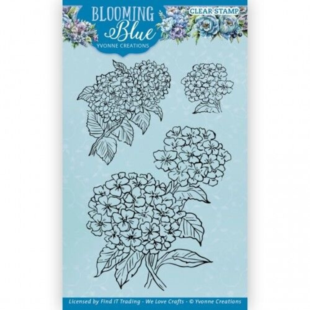 Yvonne Creations Blooming Blue Clear Stamp Set Hydrangea (YCCS10080)