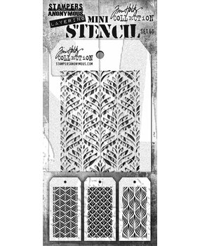 Stampers Anonymous Tim Holtz Mini Layering Stencil Set 60 (THMST060) Stampers Anonymous Tim Holtz Mini Layering Stencil Set 60 (THMST060)