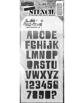 Stampers Anonymous Tim Holtz Cuyout Alpha Layering Stencil (THS176) Stampers Anonymous Tim Holtz Cuyout Alpha Layering Stencil (THS176)