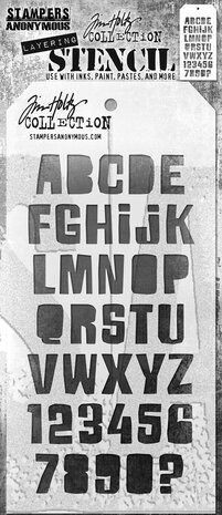 Stampers Anonymous Tim Holtz Cuyout Alpha Layering Stencil (THS176) Stampers Anonymous Tim Holtz Cuyout Alpha Layering Stencil (THS176)