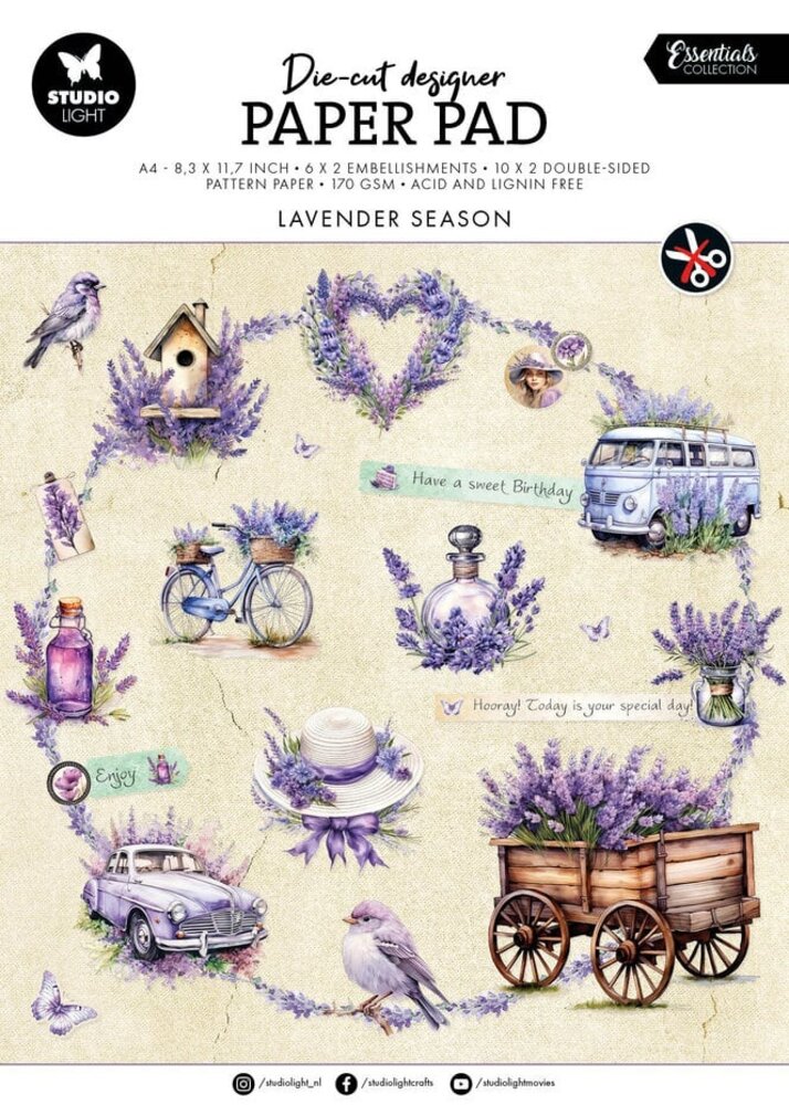 Studio Light Lavender Season A4 Die-Cut Paper Pad (SL-ES-DCPP167)