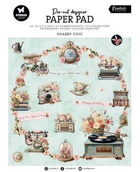 Studio Light Shabby Chic A4 Die-Cut Paper Pad (SL-ES-DCPP169)