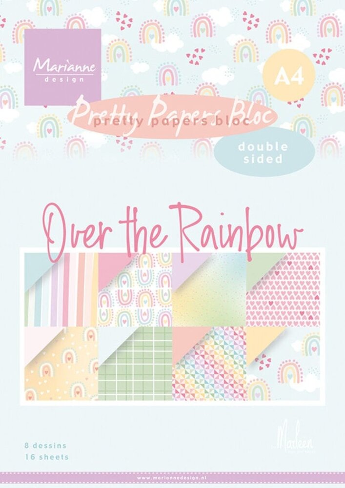 Marianne Design Over The Rainbow A4 Pretty Papers Bloc (PK9188)