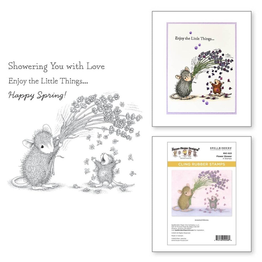 Spellbinders House-Mouse Designs Flower Shower Cling Rubber Stamp (RSC-023) Spellbinders House-Mouse Designs Flower Shower Cling Rubber Stamp (RSC-023)