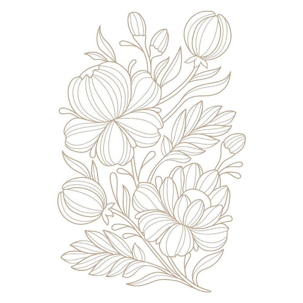 Spellbinders Glimmering Flowers Peonies Glimmer Hot Foil Plate (GLP-436)