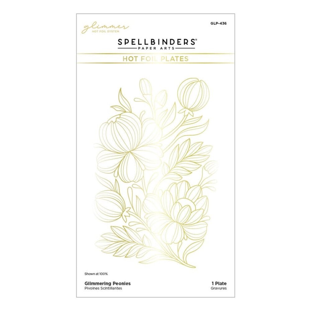 Spellbinders Glimmering Flowers Peonies Glimmer Hot Foil Plate (GLP-436)