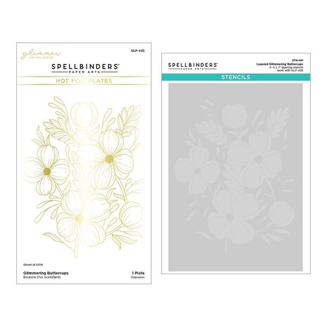 Spellbinders Glimmering Flowers Buttercups Glimmer Hot Foil Plate and Stencil Bundle (BD-0840) Spellbinders Glimmering Flowers Buttercups Glimmer Hot Foil Plate and Stencil Bundle (BD-0840)